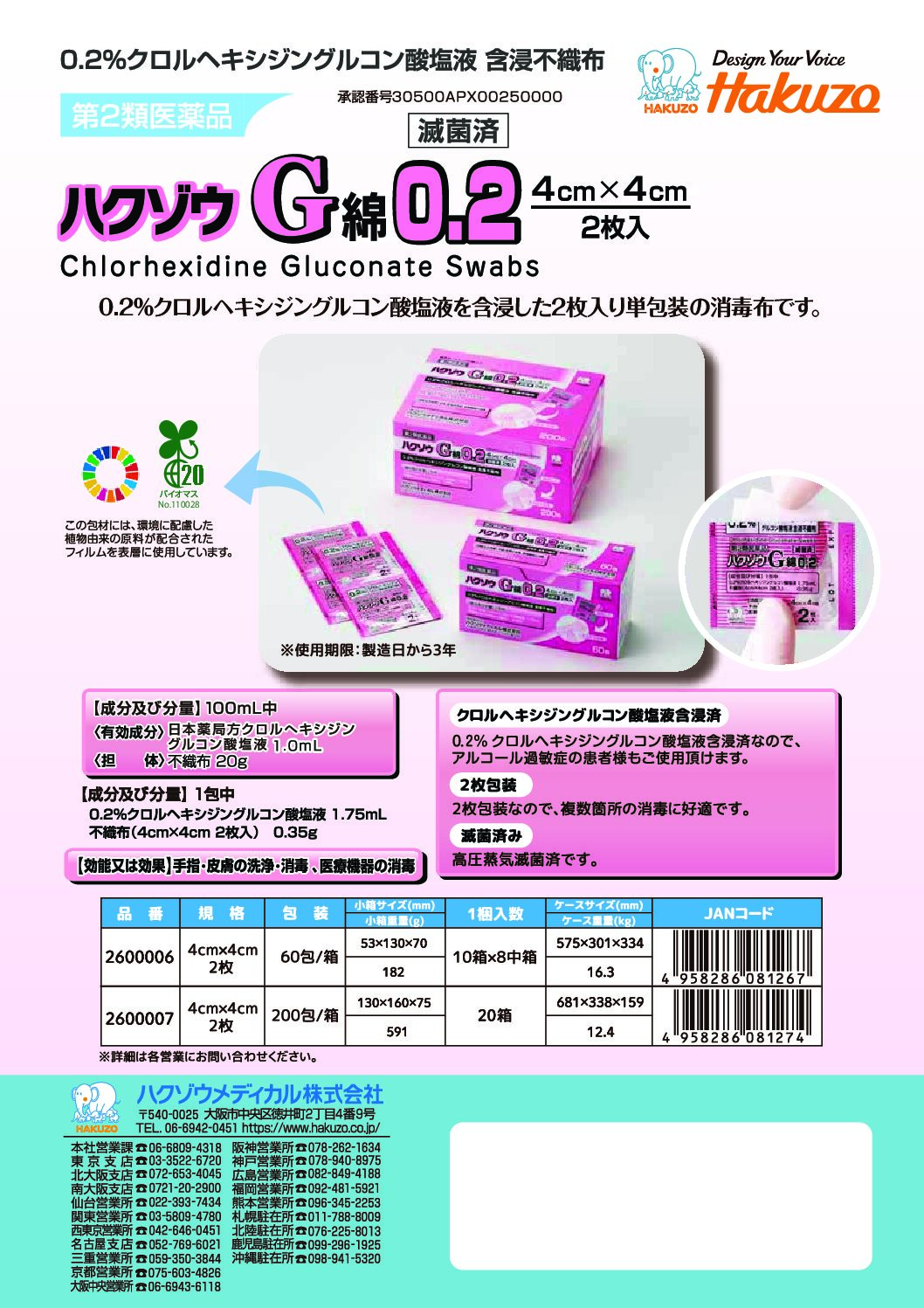 ハクゾウG綿0.2